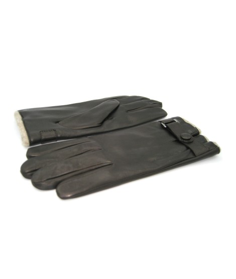 Sermoneta Gloves Guanto in Nappa foderato cashmere con cinturino T.Moro Offerta Anniversario