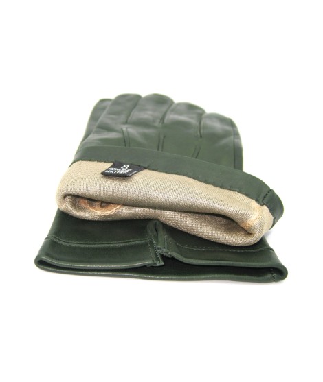 Sermoneta Gloves Guanto in Nappa foderato seta Verde scuro Grandi sconti