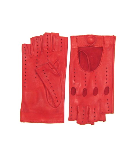 Sermoneta Gloves Guanto Guida in Nappa sfoderato 1/2 dita Rosso Latest stili