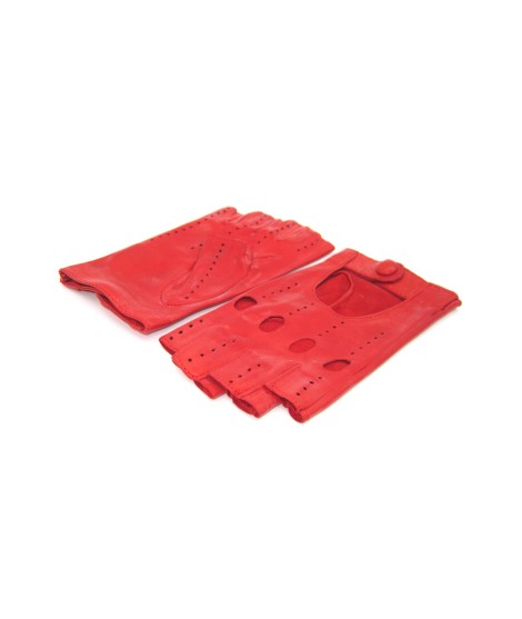 Sermoneta Gloves Guanto Guida in Nappa sfoderato 1/2 dita Rosso Latest stili