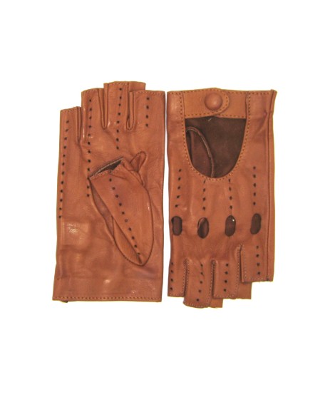 Sermoneta Gloves Guanto Guida in Nappa sfoderato 1/2 dita Tan Ultimi due giorni