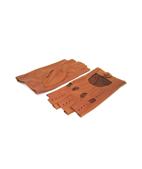 Sermoneta Gloves Guanto Guida in Nappa sfoderato 1/2 dita Tan Ultimi due giorni