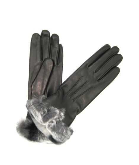 Sermoneta Gloves Guanto Nappa fodera cashmere bordo Rex Nero 50% di sconto con spedizione gratuita