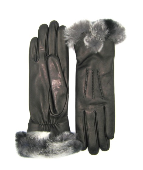 Sermoneta Gloves Guanto Nappa fodera cashmere bordo Rex Nero 50% di sconto con spedizione gratuita