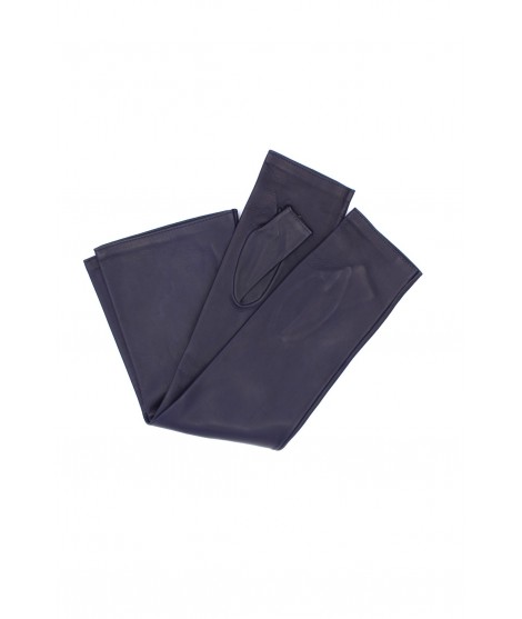 Sermoneta Gloves Guanto Manicotto in Nappa 10bt foderato seta Navy Affare Del Giorno