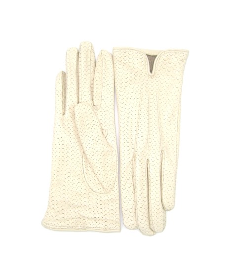 Sermoneta Gloves Guanti in Nappa foderato cashmere Panna Saldi