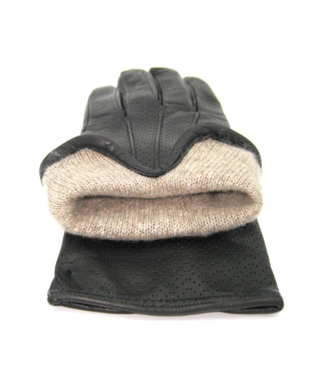 Sermoneta Gloves Guanti in Nappa foderato cashmere Nero Offerte
