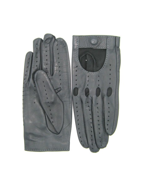 Sermoneta Gloves Guanto Guida in Nappa sfoderato dita intere Grigio scuro In Saldo