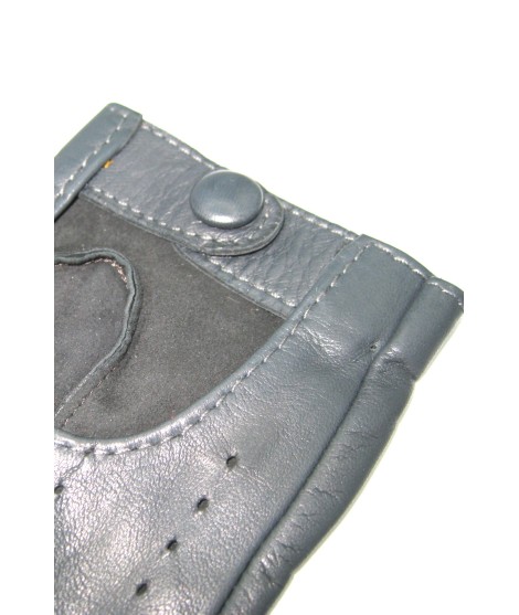 Sermoneta Gloves Guanto Guida in Nappa sfoderato dita intere Grigio scuro In Saldo
