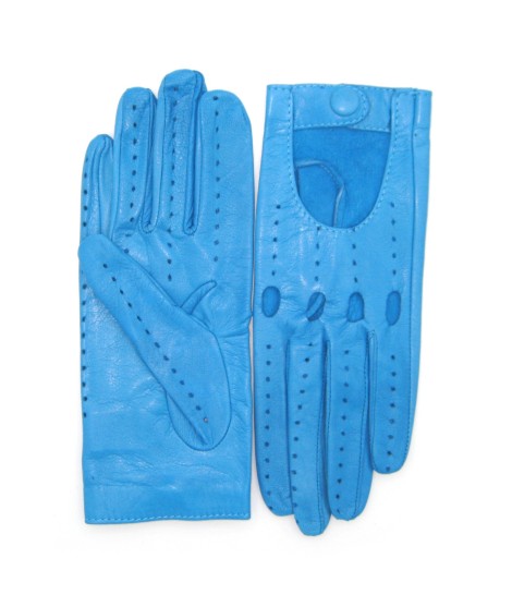 Sermoneta Gloves Guanto Guida in Nappa sfoderato dita intere Turchese Nuova