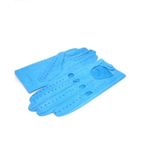 Sermoneta Gloves Guanto Guida in Nappa sfoderato dita intere Turchese Nuova