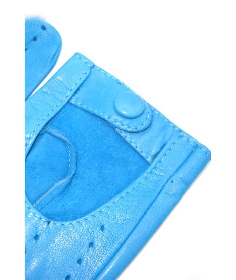 Sermoneta Gloves Guanto Guida in Nappa sfoderato dita intere Turchese Nuova