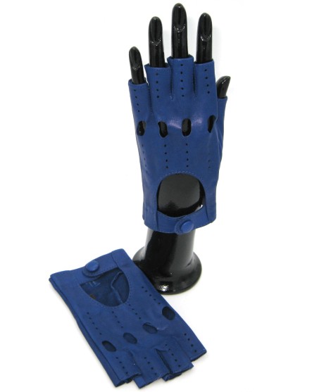 Sermoneta Gloves Guanto Guida in Nappa sfoderato 1/2 dita Blu/Royal Prezzo di fabbrica