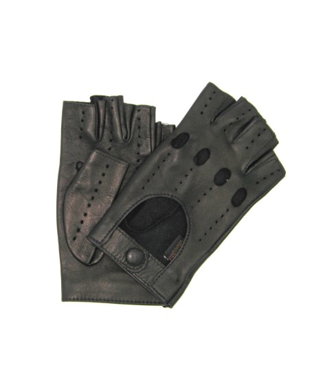 Sermoneta Gloves Guanto Guida in Nappa sfoderato 1/2 dita Nero Comprare a buon mercato