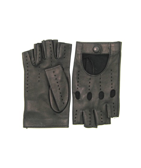 Sermoneta Gloves Guanto Guida in Nappa sfoderato 1/2 dita Nero Comprare a buon mercato