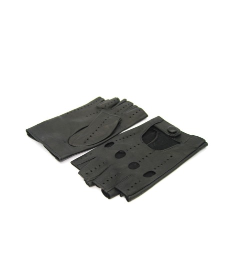 Sermoneta Gloves Guanto Guida in Nappa sfoderato 1/2 dita Nero Comprare a buon mercato