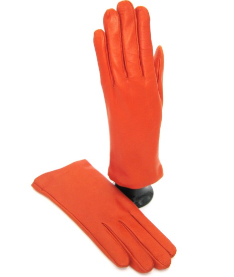Sermoneta Gloves Guanto Nappa foderato cashmere Arancio scuro Black Friday