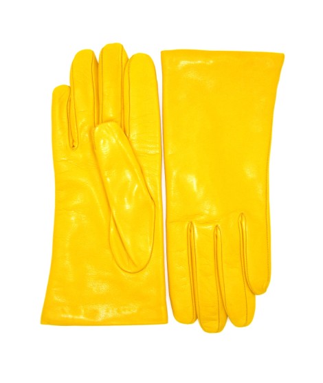 Sermoneta Gloves Guanto Nappa foderato cashmere Giallo Ocra Offerta natalizia