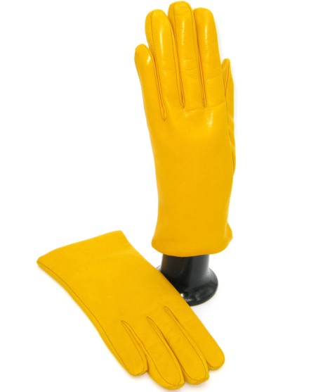 Sermoneta Gloves Guanto Nappa foderato cashmere Giallo Ocra Offerta natalizia