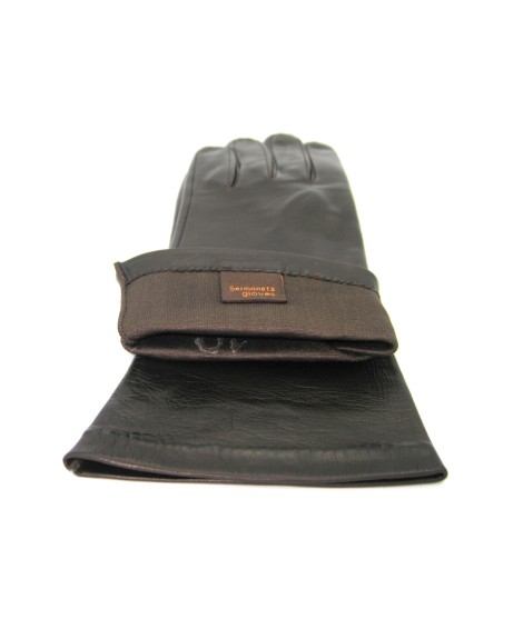 Sermoneta Gloves Guanto Nappa 4bt foderato seta Testa di Moro Offerte stagionali