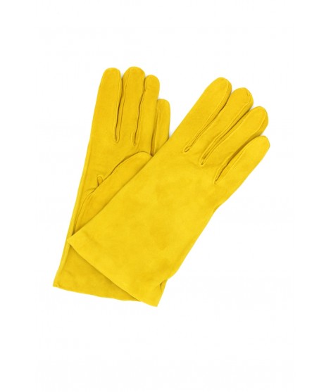 Sermoneta Gloves Guanto Nappa scamosciato foderato cashmere Giallo Comprane uno, ottenene uno gratis