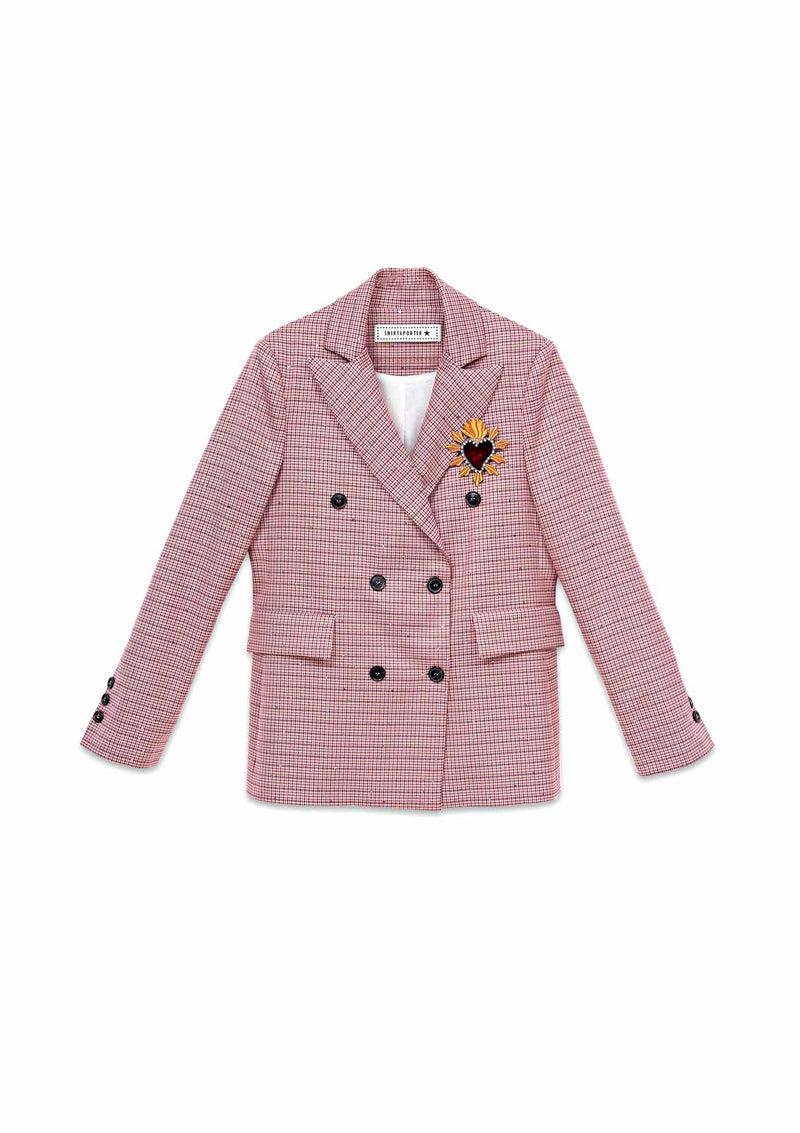 Shirtaporter Blazer Doppiopetto in Pied-de-Poule Vendita Calda