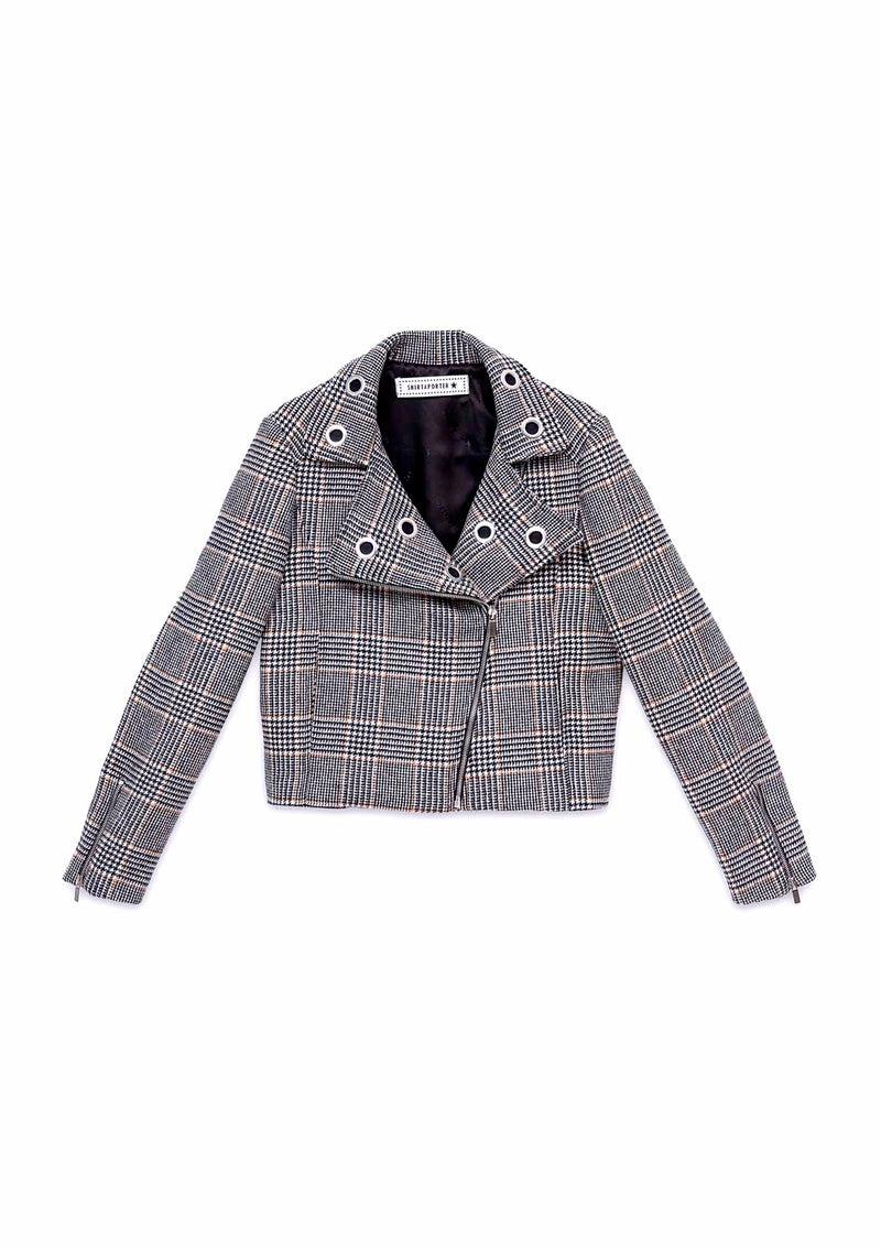 Shirtaporter Biker Jacket in Principe di Galles Nuova