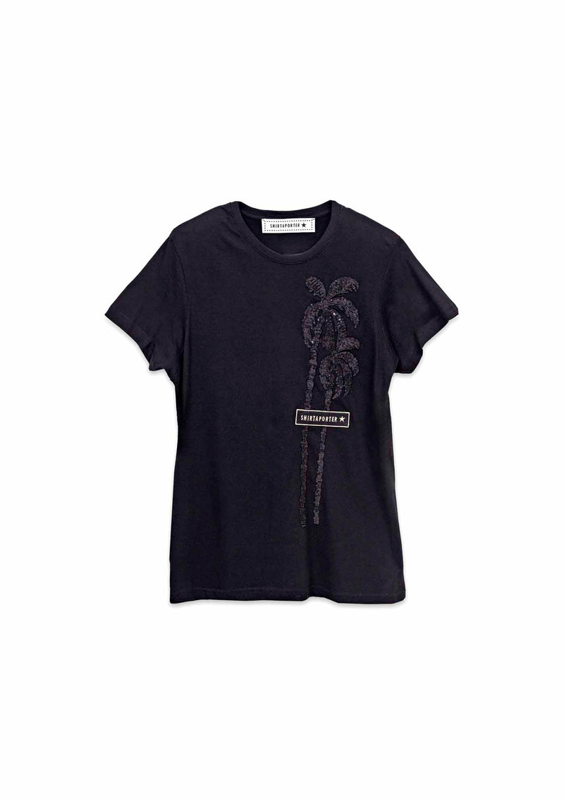 Shirtaporter T-SHIRT PALME SEQUIN Italy