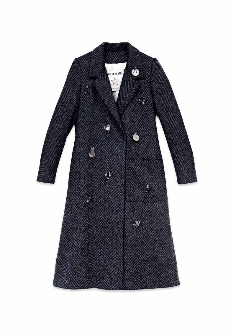 Shirtaporter CAPPOTTO MONOPT CON RICAMI Qualità Garantita