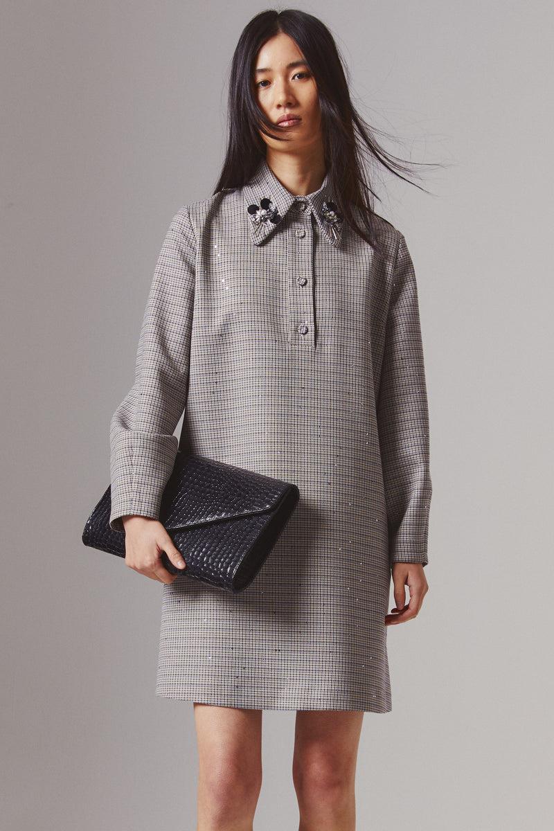 Shirtaporter Abito a Trapezio con Ricamo Saldi Di Fabbrica