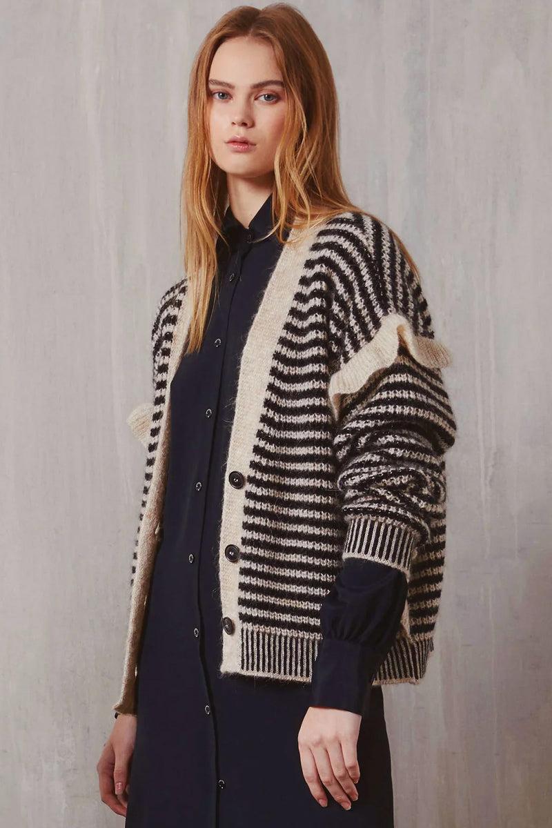 Shirtaporter CARDIGAN A RIGHE CON RUCHES 2025