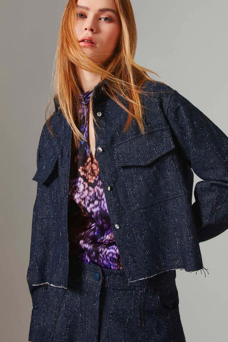 Shirtaporter CAMICIA CROPP DENIM JACQUARD Qualità