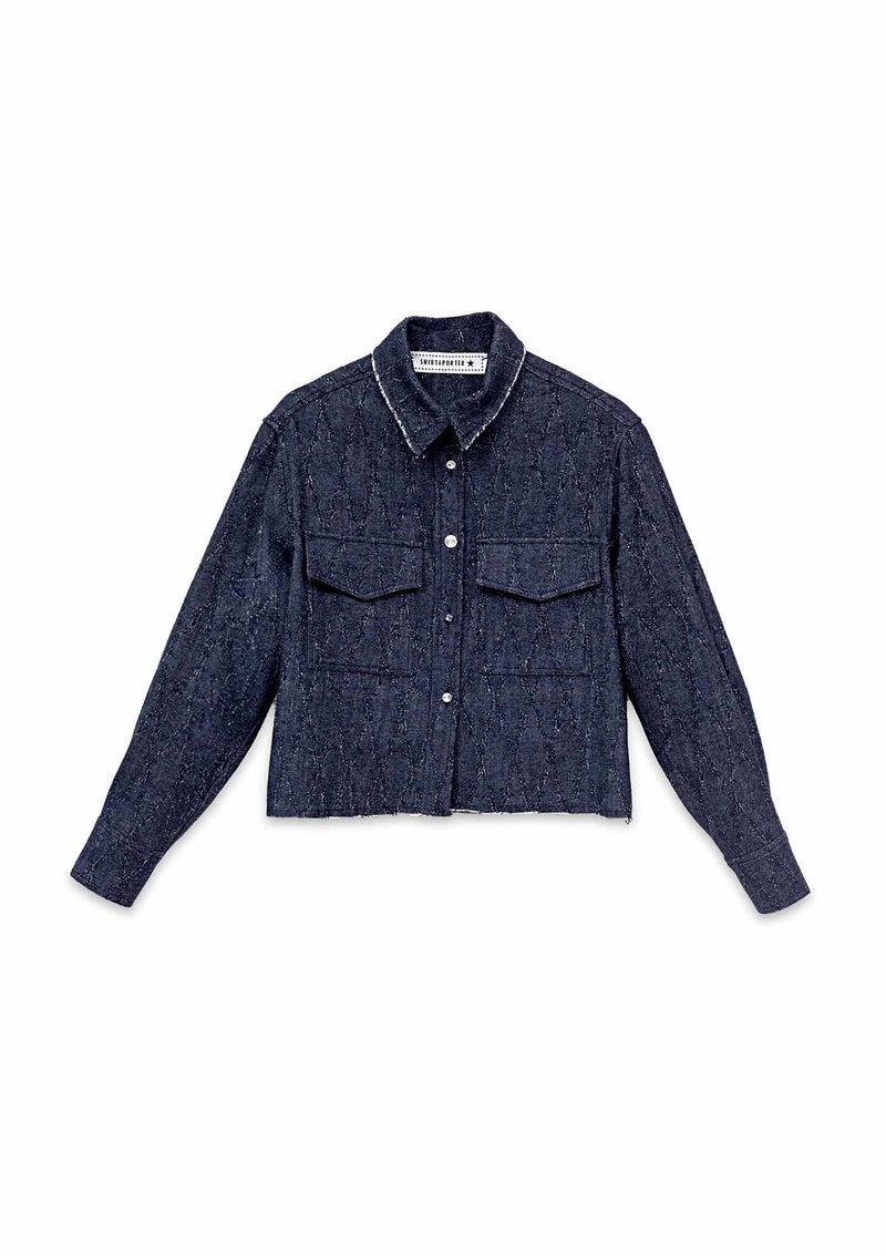 Shirtaporter CAMICIA CROPP DENIM JACQUARD Qualità