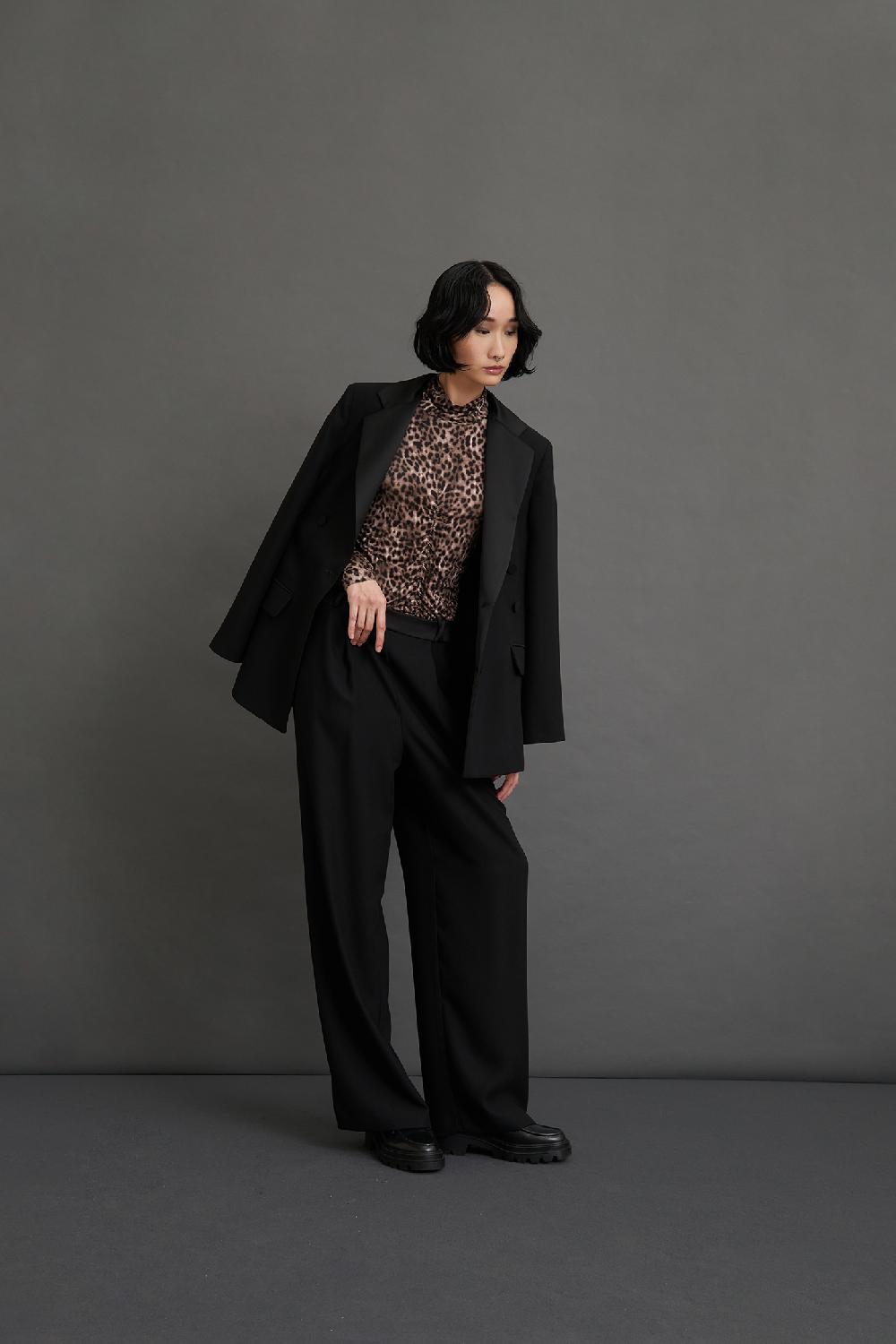 Soallure PANTALONE BOY CON BANDA LATERALE IN RASO SATIN Vendite Flash