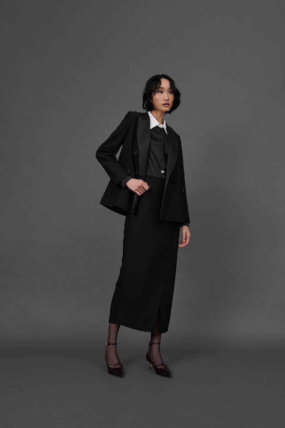 Soallure ABITO LUNGO PUNTO MILANO CON CAMICIA RASO Soddisfazione Garantita