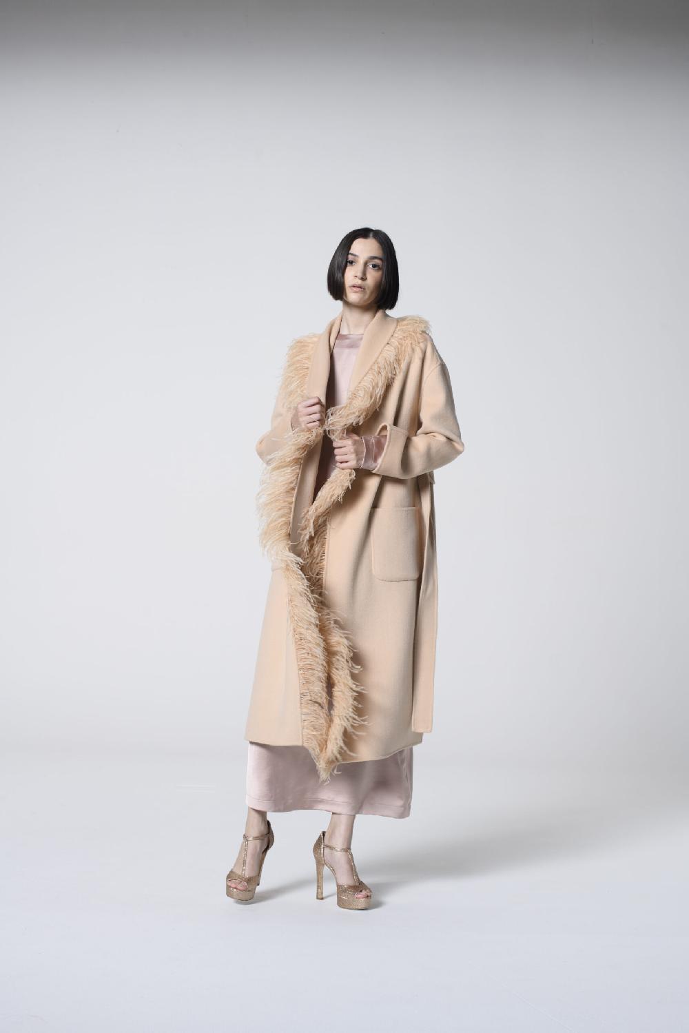 Soallure CAPPOTTO IN PURA LANA CON PIUME Sottocosto