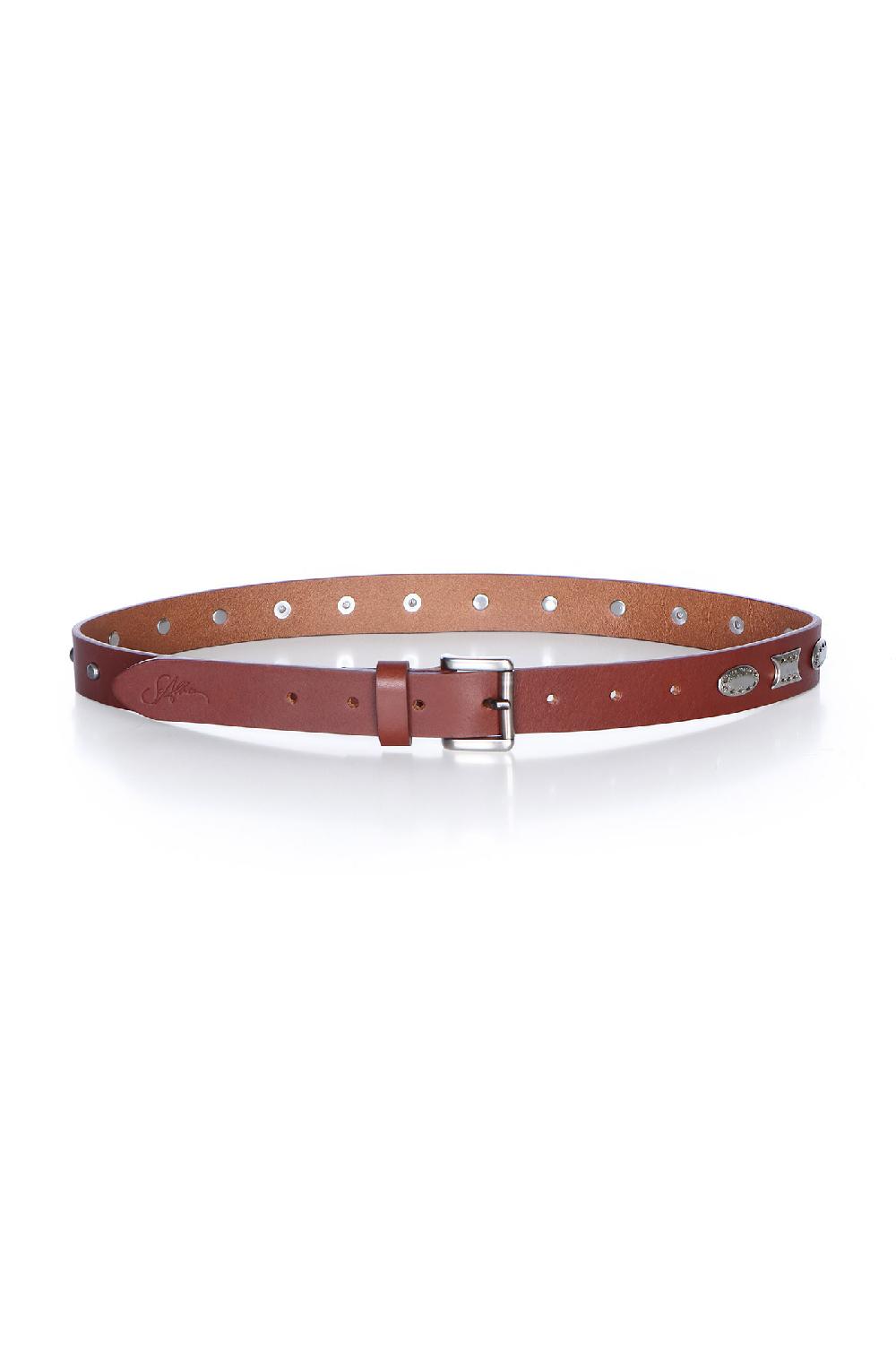 Soallure CINTURA SOTTILE IN VERA PELLE CON BORCHIE Online