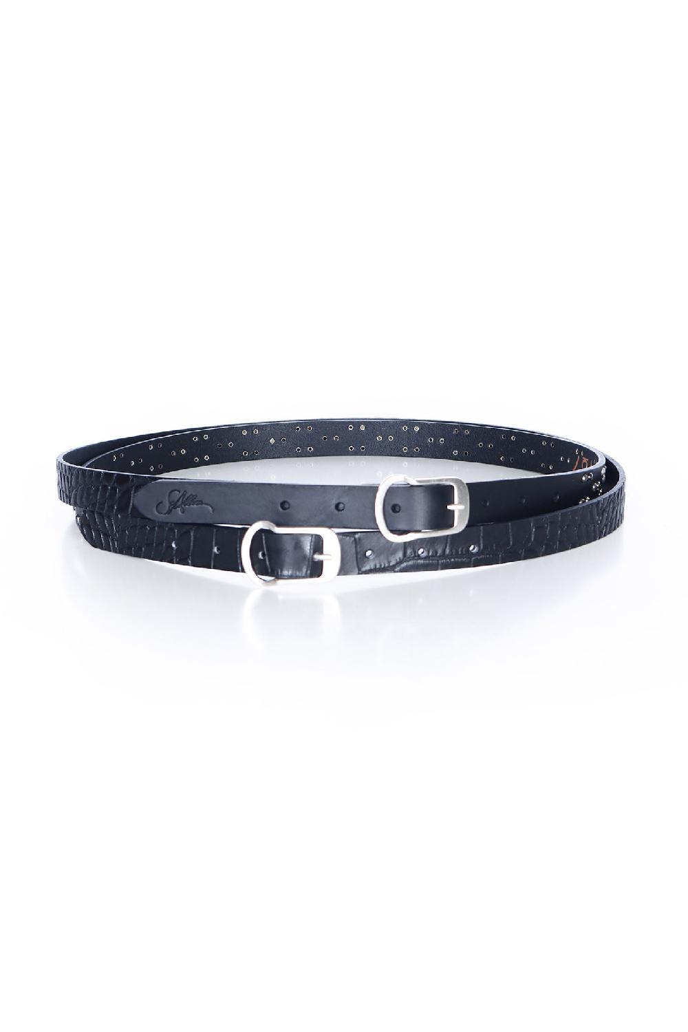 Soallure CINTURA DOPPIA IN VERA PELLE CON BORCHIE In Vendita