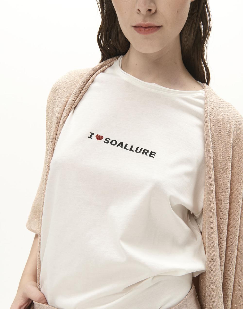 Soallure T-SHIRT BASIC I LOVE SOALLURE IN JERSEY Vendita Economica
