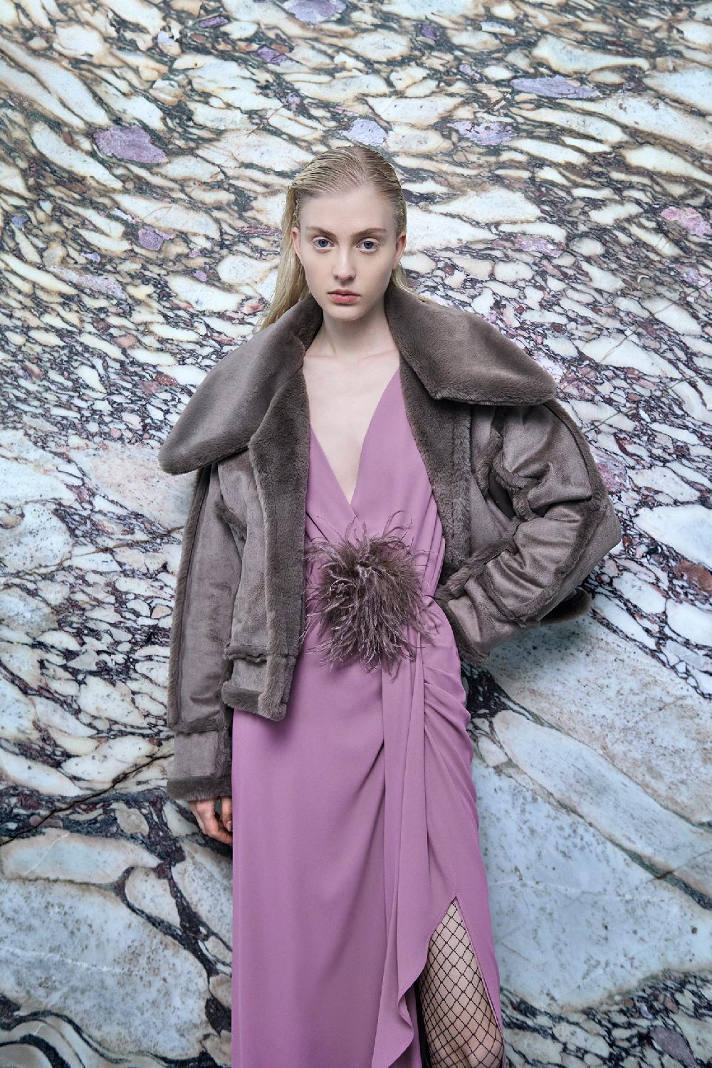 Soallure ABITO AD INCROCIO MIDI IN GEORGETTE Prezzo Ridotto