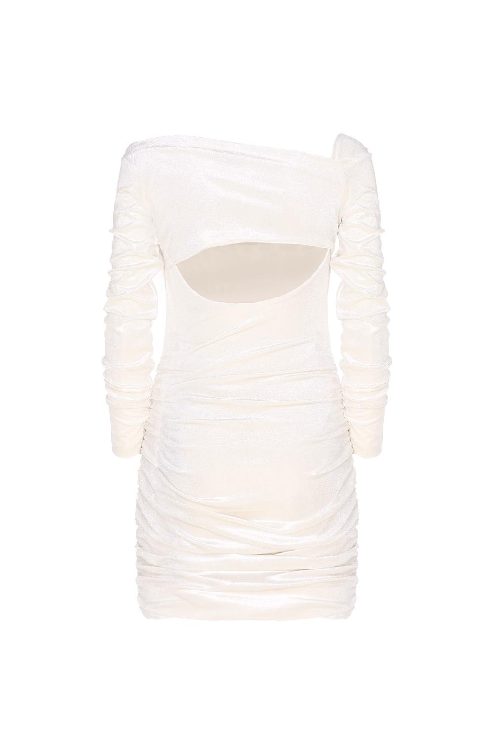 Soallure ABITO CORTO CON SPALLE ASIMMETRICHE E ARRICCIATURE Offerta