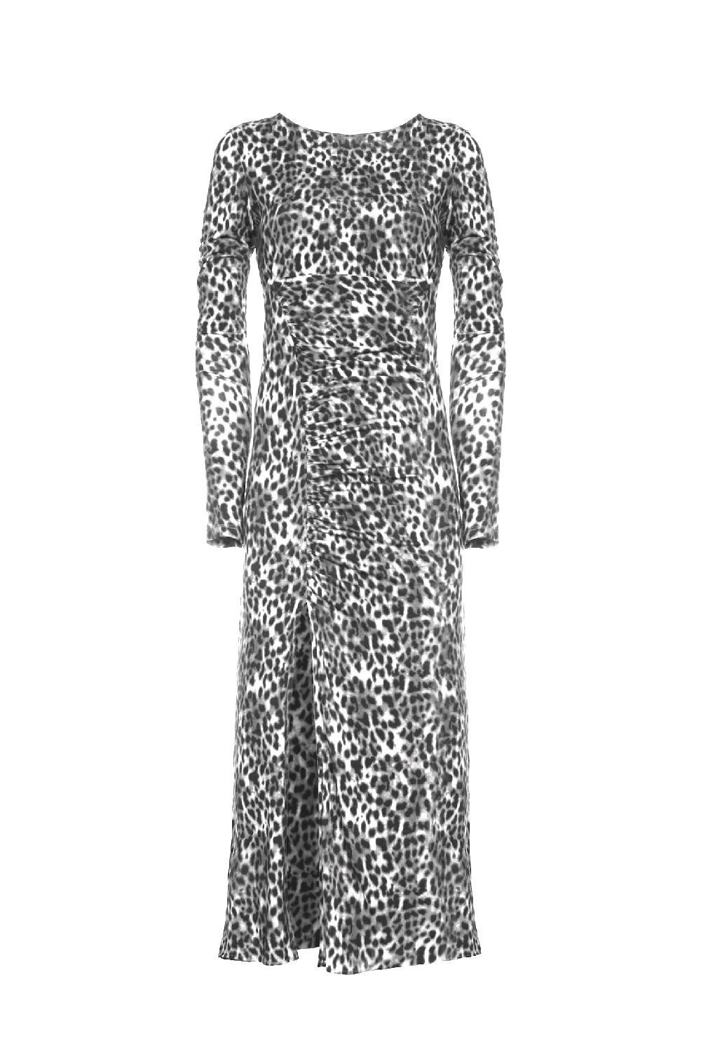 Soallure ABITO MIDI CON ARRICCIATURE FANTASIA LEOPARDATA Outlet