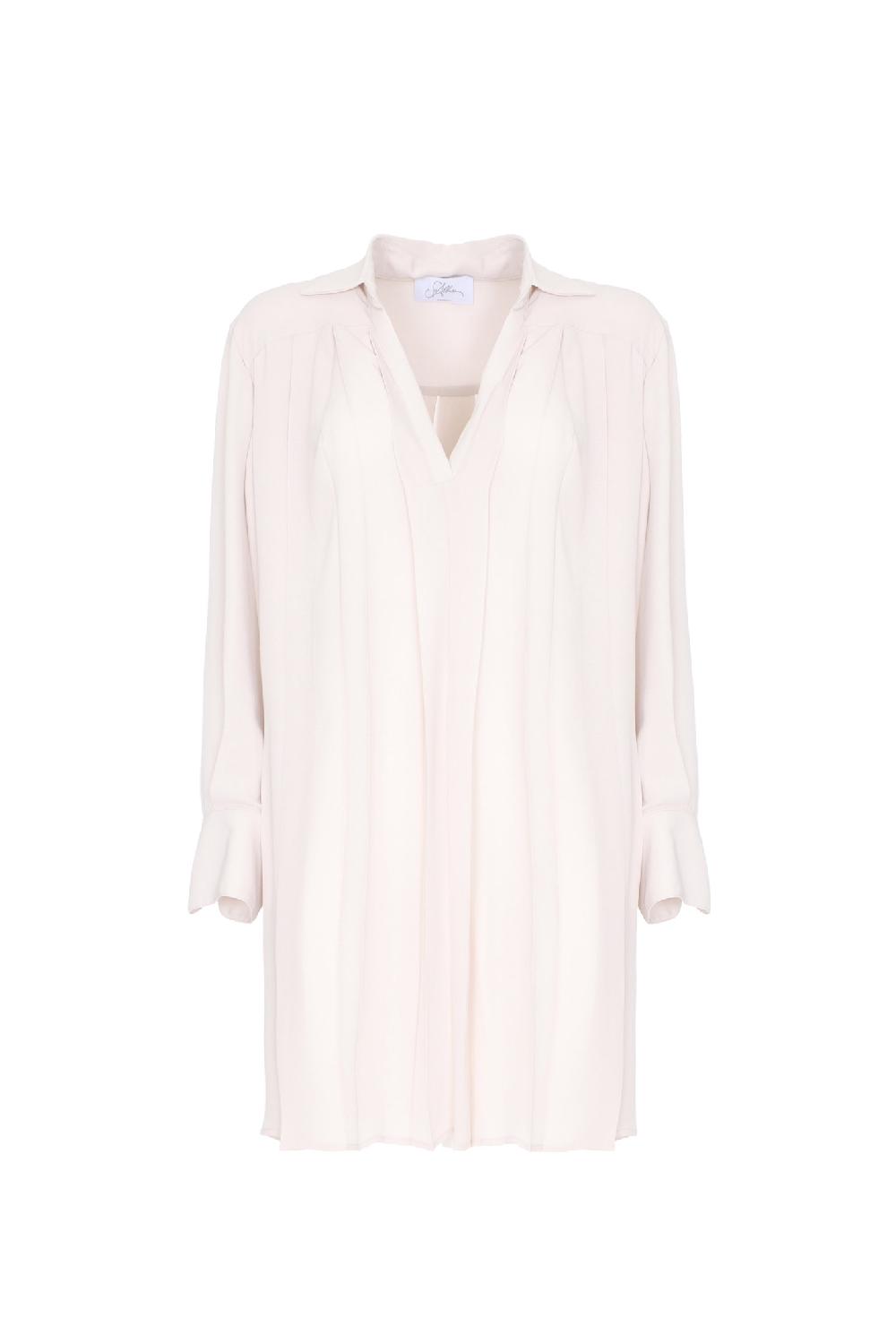 Soallure ABITO CORTO PLISSÉ CON COLLO A CAMICIA Saldi