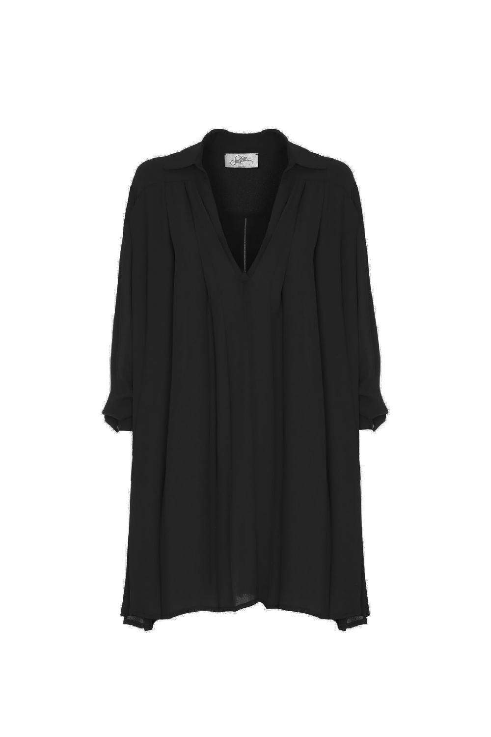 Soallure ABITO CORTO PLISSÉ CON COLLO A CAMICIA Saldi