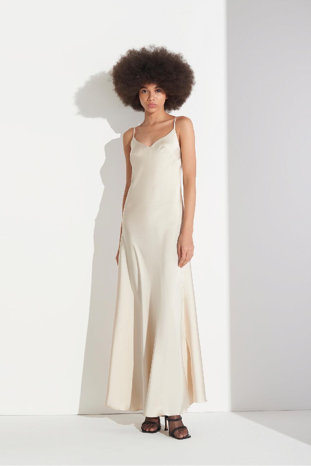 Soallure ABITO MIDI SOTTOVESTE IN RASO Saldi Di Fabbrica