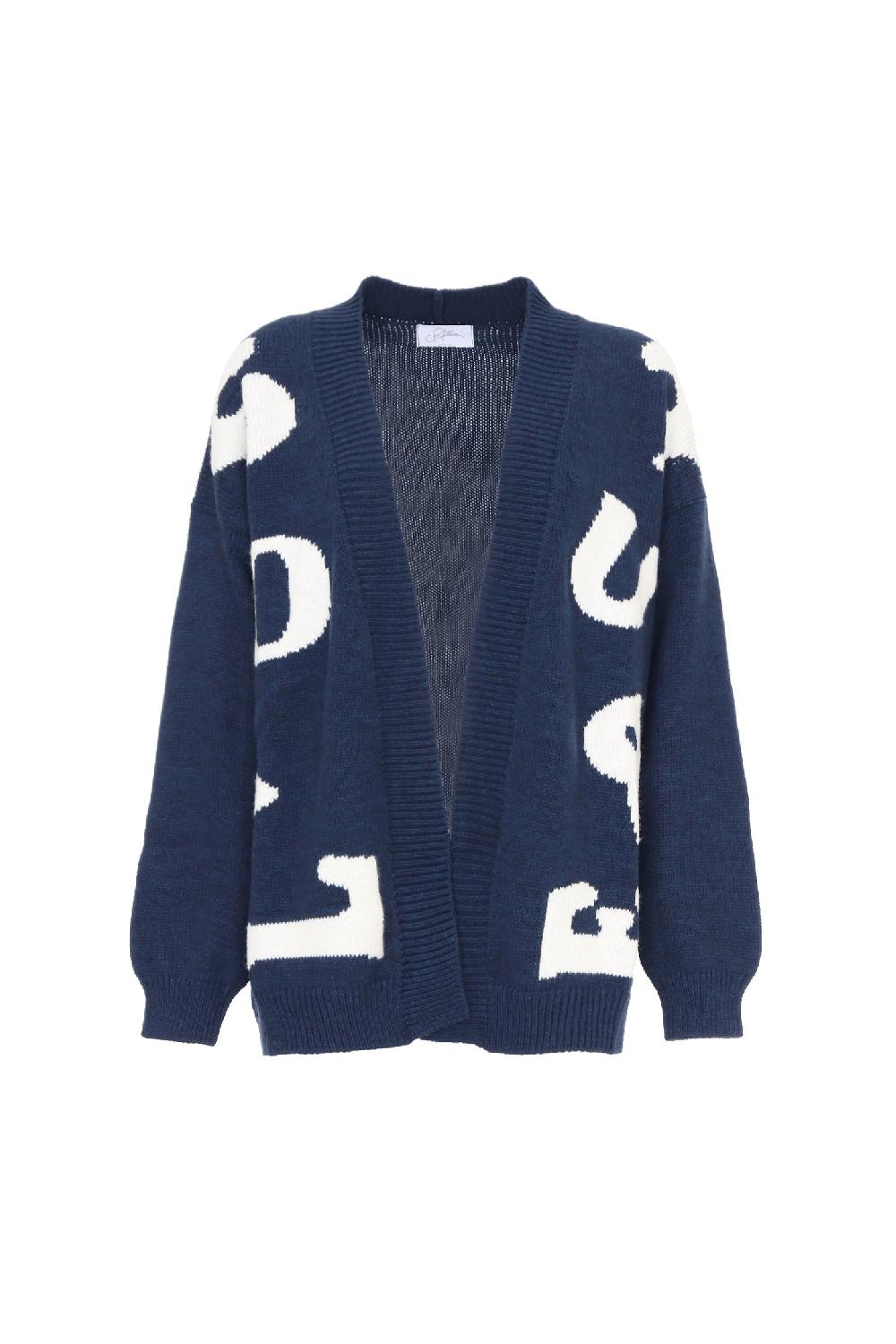 Soallure CARDIGAN LETTERING CORTO MISTO LANA 2025