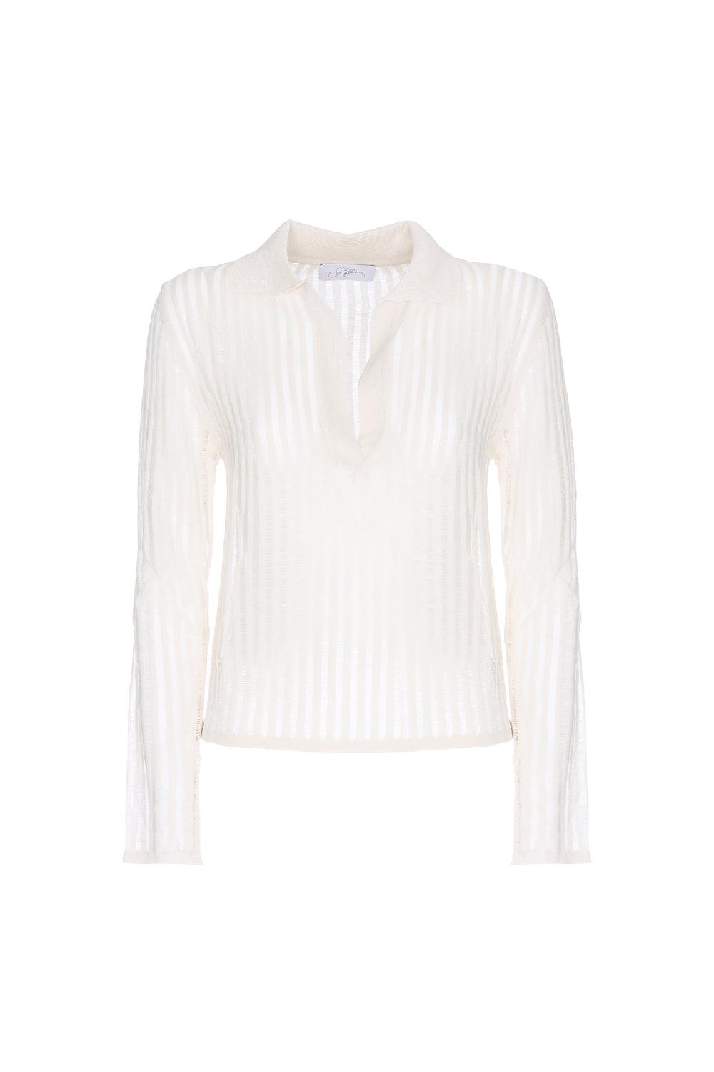 Soallure MAGLIA POLO MANICHE LUNGHE RIGHE Fino Al -60%