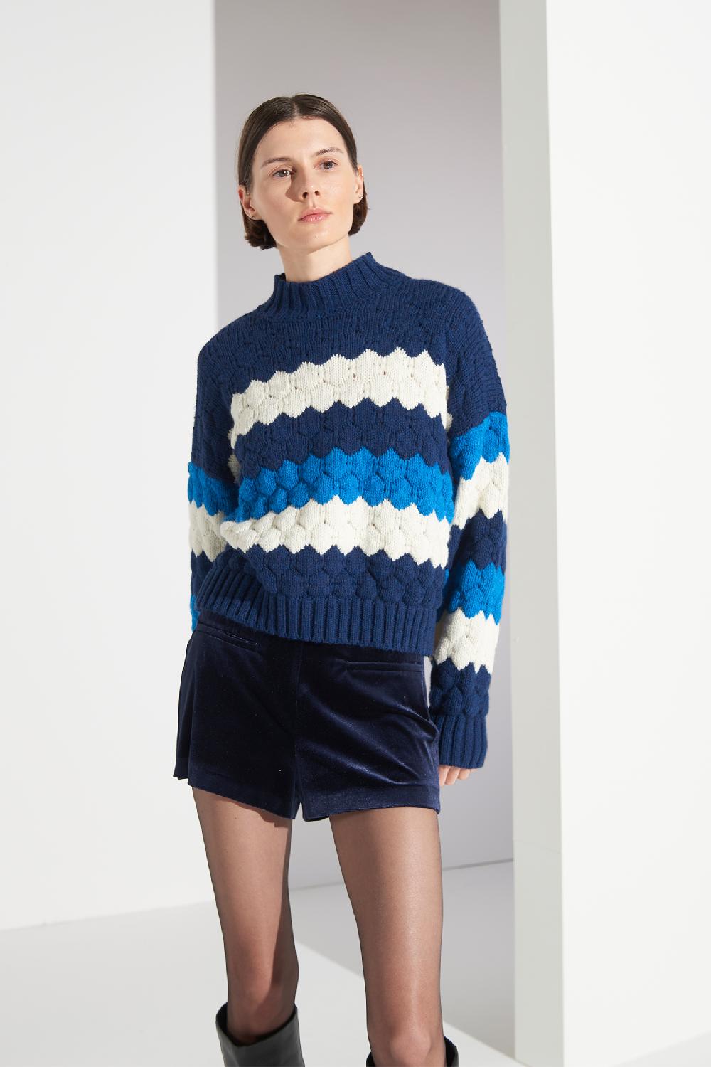 Soallure MAGLIA A TRE COLORI IN LANA Affare Del Giorno