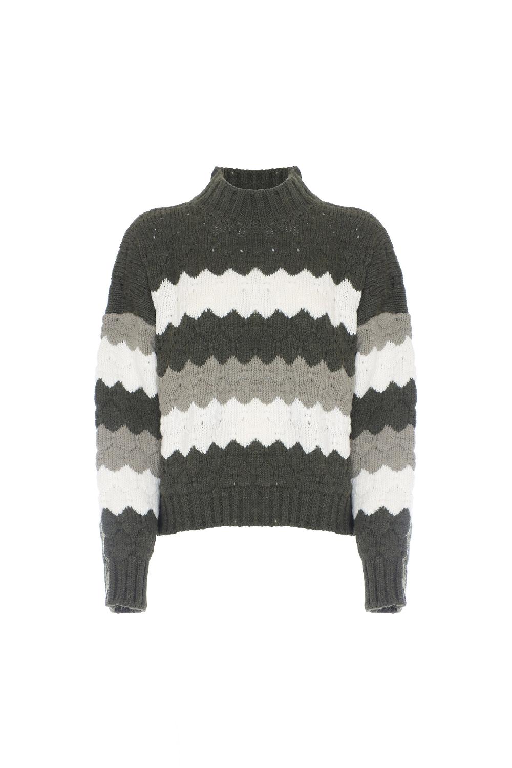 Soallure MAGLIA A TRE COLORI IN LANA Affare Del Giorno