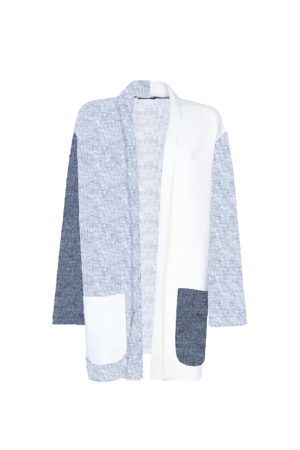 Soallure CARDIGAN BLOCK COLOR CORTO LANA Sottocosto